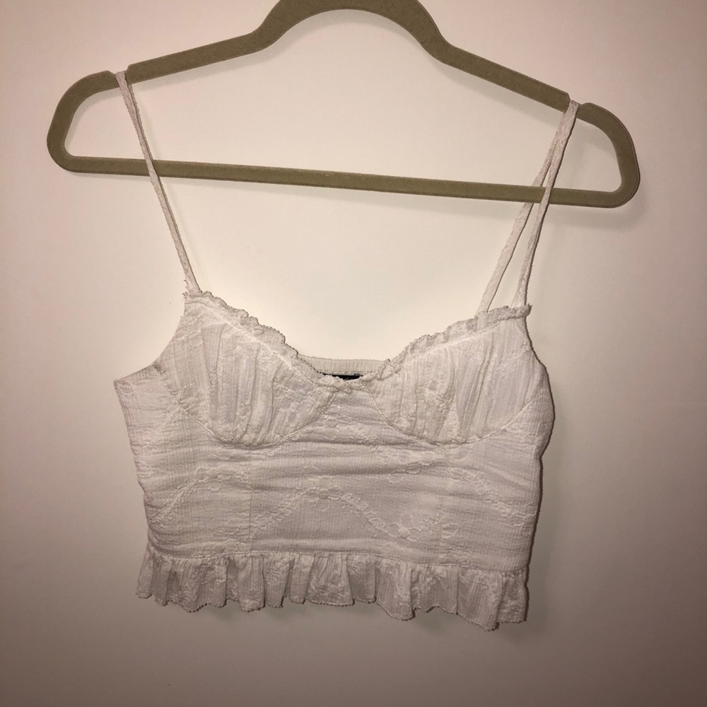 White peplum crop top